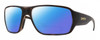 Profile View of Smith Optics Castaway Designer Polarized Reading Sunglasses with Custom Cut Powered Blue Mirror Lenses in Matte Tortoise Havana Brown Gold Unisex Wrap Full Rim Acetate 63 mm