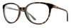 Profile View of Smith Optics Cheetah Designer Progressive Lens Blue Light Blocking Eyeglasses in Alpine Tortoise Havana Matte Brown Gold Ladies Cateye Full Rim Acetate 54 mm