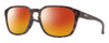 Profile View of Smith Optics Contour Designer Polarized Sunglasses with Custom Cut Red Mirror Lenses in Matte Tortoise Havana Brown Gold Unisex Square Full Rim Acetate 56 mm