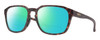 Profile View of Smith Optics Contour Designer Polarized Reading Sunglasses with Custom Cut Powered Green Mirror Lenses in Matte Tortoise Havana Brown Gold Unisex Square Full Rim Acetate 56 mm