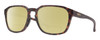 Profile View of Smith Optics Contour Designer Polarized Reading Sunglasses with Custom Cut Powered Sun Flower Yellow Lenses in Matte Tortoise Havana Brown Gold Unisex Square Full Rim Acetate 56 mm