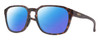 Profile View of Smith Optics Contour Designer Polarized Reading Sunglasses with Custom Cut Powered Blue Mirror Lenses in Matte Tortoise Havana Brown Gold Unisex Square Full Rim Acetate 56 mm