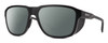 Profile View of Smith Optics Embark Designer Polarized Sunglasses with Custom Cut Smoke Grey Lenses in Matte Black Unisex Wrap Full Rim Acetate 58 mm