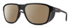 Profile View of Smith Optics Embark Designer Polarized Sunglasses with Custom Cut Amber Brown Lenses in Matte Black Unisex Wrap Full Rim Acetate 58 mm