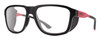Profile View of Smith Optics Embark Designer Progressive Lens Prescription Rx Eyeglasses in TNF Matte Black/Horizon Red Unisex Wrap Full Rim Acetate 58 mm