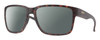 Profile View of Smith Optics Emerge Designer Polarized Sunglasses with Custom Cut Smoke Grey Lenses in Matte Tortoise Havana Brown Gold Unisex Square Full Rim Acetate 60 mm