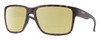 Profile View of Smith Optics Emerge Designer Polarized Reading Sunglasses with Custom Cut Powered Sun Flower Yellow Lenses in Matte Tortoise Havana Brown Gold Unisex Square Full Rim Acetate 60 mm