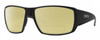 Profile View of Smith Optics Guides Choice Designer Polarized Reading Sunglasses with Custom Cut Powered Sun Flower Yellow Lenses in Matte Black Unisex Rectangle Full Rim Acetate 62 mm