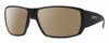 Profile View of Smith Optics Guides Choice Designer Polarized Reading Sunglasses with Custom Cut Powered Amber Brown Lenses in Matte Black Unisex Rectangle Full Rim Acetate 62 mm