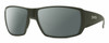 Profile View of Smith Optics Guides Choice Designer Polarized Sunglasses with Custom Cut Smoke Grey Lenses in Matte Moss Green Unisex Rectangle Full Rim Acetate 62 mm