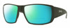 Profile View of Smith Optics Guides Choice Designer Polarized Reading Sunglasses with Custom Cut Powered Green Mirror Lenses in Matte Moss Green Unisex Rectangle Full Rim Acetate 62 mm