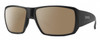 Profile View of Smith Optics Guides Choice S Designer Polarized Sunglasses with Custom Cut Amber Brown Lenses in Matte Black Unisex Rectangle Full Rim Acetate 58 mm