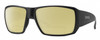 Profile View of Smith Optics Guides Choice S Designer Polarized Reading Sunglasses with Custom Cut Powered Sun Flower Yellow Lenses in Matte Black Unisex Rectangle Full Rim Acetate 58 mm
