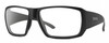 Profile View of Smith Optics Guides Choice S Designer Reading Eye Glasses with Custom Cut Powered Lenses in Matte Black Unisex Rectangle Full Rim Acetate 58 mm