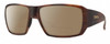 Profile View of Smith Optics Guides Choice S Designer Polarized Reading Sunglasses with Custom Cut Powered Amber Brown Lenses in Matte Tortoise Havana Brown Gold Unisex Rectangle Full Rim Acetate 58 mm