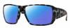 Profile View of Smith Optics Guides Choice S Designer Polarized Reading Sunglasses with Custom Cut Powered Blue Mirror Lenses in Sky Tortoise Havana Blue Black Marble Unisex Rectangle Full Rim Acetate 58 mm