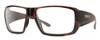 Profile View of Smith Optics Guides Choice S Designer Reading Eye Glasses in Tortoise Havana Brown Gold Unisex Rectangle Full Rim Acetate 58 mm