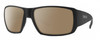 Profile View of Smith Optics Guides Choice XL Designer Polarized Sunglasses with Custom Cut Amber Brown Lenses in Matte Black Unisex Rectangle Full Rim Acetate 63 mm