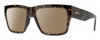 Profile View of Smith Optics Lineup Designer Polarized Sunglasses with Custom Cut Amber Brown Lenses in Alpine Tortoise Havana Matte Brown Gold Unisex Square Full Rim Acetate 58 mm