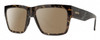 Profile View of Smith Optics Lineup Designer Polarized Reading Sunglasses with Custom Cut Powered Amber Brown Lenses in Alpine Tortoise Havana Matte Brown Gold Unisex Square Full Rim Acetate 58 mm