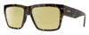 Profile View of Smith Optics Lineup Designer Polarized Reading Sunglasses with Custom Cut Powered Sun Flower Yellow Lenses in Alpine Tortoise Havana Matte Brown Gold Unisex Square Full Rim Acetate 58 mm