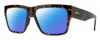 Profile View of Smith Optics Lineup Designer Polarized Reading Sunglasses with Custom Cut Powered Blue Mirror Lenses in Alpine Tortoise Havana Matte Brown Gold Unisex Square Full Rim Acetate 58 mm