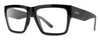 Profile View of Smith Optics Lineup Designer Blue Light Blocking Eyeglasses in Gloss Black Unisex Square Full Rim Acetate 58 mm