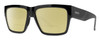Profile View of Smith Optics Lineup Designer Polarized Reading Sunglasses with Custom Cut Powered Sun Flower Yellow Lenses in Gloss Black Unisex Square Full Rim Acetate 58 mm