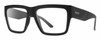 Profile View of Smith Optics Lineup Designer Blue Light Blocking Eyeglasses in Matte Black Unisex Square Full Rim Acetate 58 mm