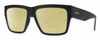 Profile View of Smith Optics Lineup Designer Polarized Reading Sunglasses with Custom Cut Powered Sun Flower Yellow Lenses in Matte Black Unisex Square Full Rim Acetate 58 mm