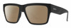 Profile View of Smith Optics Lineup Designer Polarized Reading Sunglasses with Custom Cut Powered Amber Brown Lenses in Matte Black Unisex Square Full Rim Acetate 58 mm