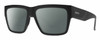 Profile View of Smith Optics Lineup Designer Polarized Reading Sunglasses with Custom Cut Powered Smoke Grey Lenses in Matte Black Unisex Square Full Rim Acetate 58 mm