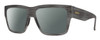 Profile View of Smith Optics Lineup Designer Polarized Sunglasses with Custom Cut Smoke Grey Lenses in Matte Gray Horn Marble Stripe Unisex Square Full Rim Acetate 58 mm