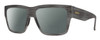 Profile View of Smith Optics Lineup Designer Polarized Reading Sunglasses with Custom Cut Powered Smoke Grey Lenses in Matte Gray Horn Marble Stripe Unisex Square Full Rim Acetate 58 mm