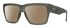 Profile View of Smith Optics Lineup Designer Polarized Sunglasses with Custom Cut Amber Brown Lenses in Matte Moss Crystal Green Unisex Square Full Rim Acetate 58 mm