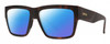 Profile View of Smith Optics Lineup Designer Polarized Sunglasses with Custom Cut Blue Mirror Lenses in Matte Tortoise Havana Brown Gold Unisex Square Full Rim Acetate 58 mm