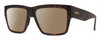 Profile View of Smith Optics Lineup Designer Polarized Sunglasses with Custom Cut Amber Brown Lenses in Matte Tortoise Havana Brown Gold Unisex Square Full Rim Acetate 58 mm