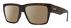 Profile View of Smith Optics Lineup Designer Polarized Reading Sunglasses with Custom Cut Powered Amber Brown Lenses in Matte Tortoise Havana Brown Gold Unisex Square Full Rim Acetate 58 mm