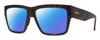 Profile View of Smith Optics Lineup Designer Polarized Reading Sunglasses with Custom Cut Powered Blue Mirror Lenses in Matte Tortoise Havana Brown Gold Unisex Square Full Rim Acetate 58 mm