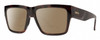 Profile View of Smith Optics Lineup Designer Polarized Reading Sunglasses with Custom Cut Powered Amber Brown Lenses in Tortoise Havana Brown Gold Unisex Square Full Rim Acetate 58 mm