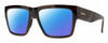 Profile View of Smith Optics Lineup Designer Polarized Reading Sunglasses with Custom Cut Powered Blue Mirror Lenses in Tortoise Havana Brown Gold Unisex Square Full Rim Acetate 58 mm