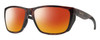 Profile View of Smith Optics Longfin Designer Polarized Sunglasses with Custom Cut Red Mirror Lenses in Matte Tortoise Havana Brown Gold Unisex Wrap Full Rim Acetate 59 mm