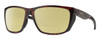 Profile View of Smith Optics Longfin Designer Polarized Reading Sunglasses with Custom Cut Powered Sun Flower Yellow Lenses in Matte Tortoise Havana Brown Gold Unisex Wrap Full Rim Acetate 59 mm