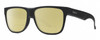 Profile View of Smith Optics Lowdown 2 Designer Polarized Reading Sunglasses with Custom Cut Powered Sun Flower Yellow Lenses in Matte Black Unisex Classic Full Rim Acetate 55 mm
