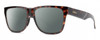 Profile View of Smith Optics Lowdown 2 Designer Polarized Sunglasses with Custom Cut Smoke Grey Lenses in Tortoise Havana Brown Gold Unisex Classic Full Rim Acetate 55 mm