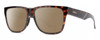 Profile View of Smith Optics Lowdown 2 Designer Polarized Reading Sunglasses with Custom Cut Powered Amber Brown Lenses in Tortoise Havana Brown Gold Unisex Classic Full Rim Acetate 55 mm