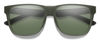 Front View of Smith Lowdown Sunglass Crystal/Gunmetal/Photochromic CP Polarized Gray Geen 56mm