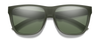 Front View of Smith Lowdown XL 2 Unisex Sunglass Crystal/PC ChromaPop Polarized Gray Geen 60mm