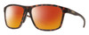 Profile View of Smith Optics Pinpoint Designer Polarized Sunglasses with Custom Cut Red Mirror Lenses in Matte Tortoise Havana Brown Gold Unisex Square Full Rim Acetate 59 mm