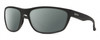 Profile View of Smith Optics Redding Designer Polarized Sunglasses with Custom Cut Smoke Grey Lenses in Matte Black Unisex Wrap Full Rim Acetate 65 mm